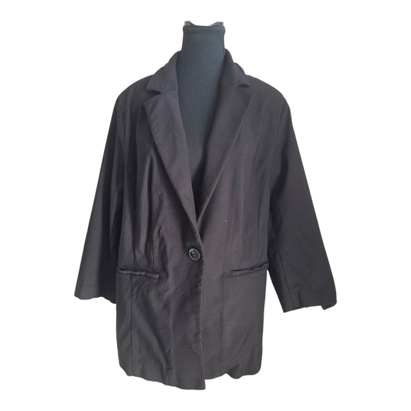 In Every Story Chic Black Women's Blazer Wirh 3/4 Sleeves Size 1X - Picture 1 of 5